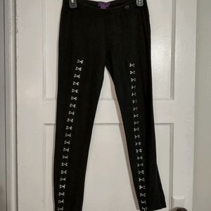 Vtg TRIPP NYC Gothic Hook & Eye Grommet Leggings L
